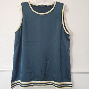 Scotch & Soda Field of Stars Tank Top Ringer Style Blue Sz Large Stripes Shines